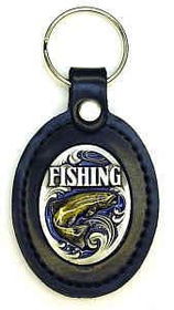 Large Deluxe Leather & Pewter Key Ring - Fishingleather 