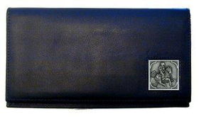 Deluxe Leather Checkbook Cover - Cowboy on Horse