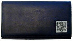 Deluxe Leather Checkbook Cover - Bull Rider