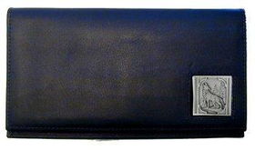 Deluxe Leather Checkbook Cover - Howling Wolf