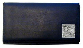 Deluxe Leather Checkbook Cover - Moose