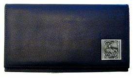 Deluxe Leather Checkbook Cover - Native American on Horse