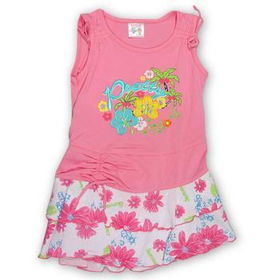 Girls Fashion Dress W/Pretty Print And Flowers Case Pack 8girls 