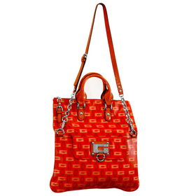 Women's Naomi Orange Signature Printed Synthetic Leather Tote