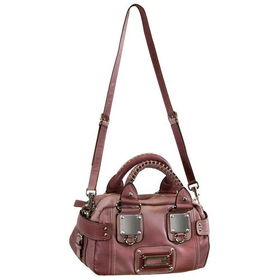 Women's Pose Plum Synthetic Leather Dual Handle Satchelwomen 