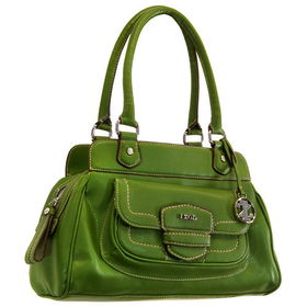 Women's Westport Pebble Green Synthetic Leather Satchel