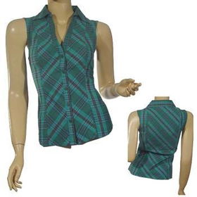 Ladies Sleeveless Button Down Deep V-Neck Top Case Pack 6ladies 