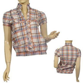 Ladies Fashion Mandarin Collar Button Down Top Case Pack 6ladies 