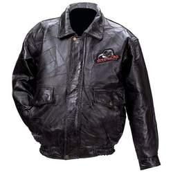 Casual Outfitters&trade; Hand-Sewn Rock Design Genuine Leather Jacket with Bull Rider Logo (Large)casual 
