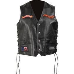 Diamond Plate&trade; Solid Genuine Leather Motorcycle Vest (Medium)diamond 