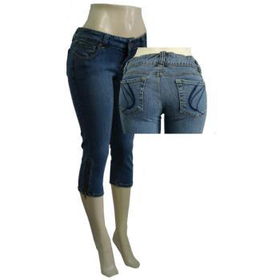 Womens Stylish Capri Denim Pants Case Pack 24womens 