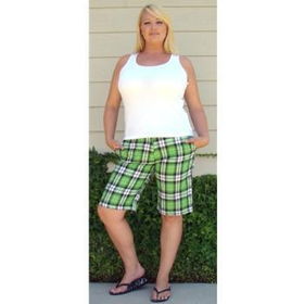 New Plus Size Plaid Bermuda Shorts Case Pack 8plus 