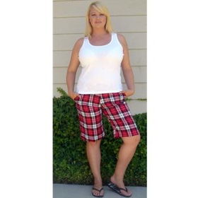 New Plus Size Plaid Bermuda Shorts Case Pack 8