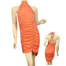 Ladies Plus Size Halter Dress W/Ruching In Front Case Pack 6ladies 