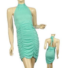 Ladies Plus Size Halter Dress W/Ruching In Front Case Pack 6ladies 