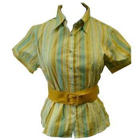 Belted - Striped Stretch Woven Shirt Case Pack 48belted 