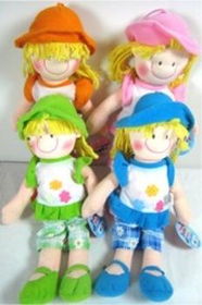 Soft Doll Girls with Daisy Pants Design 4 Assorted Case Pack 120