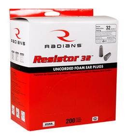 Radians Foam Earplugs, 200 Pairs, NRR 29radians 