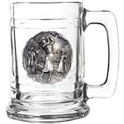 Colonial Tankard -  Pewter Emblem  Lady Golfer