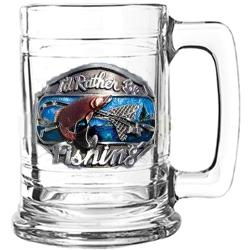 Colonial Tankard -  Pewter Emblem Rather Be Fishing