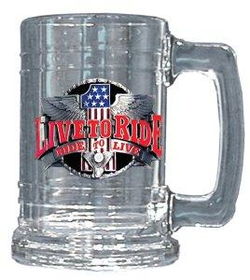 Colonial Tankard -  Pewter Emblem Live To Ride