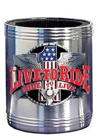 Can Cooler - Pewter Emblem Live to Ride