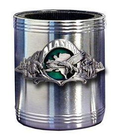 Can Cooler - Pewter State Emblem Alaskacooler 