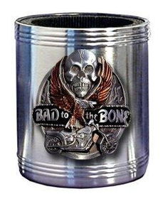 Can Cooler - Pewter Emblem Bad To The Bone Eaglecooler 