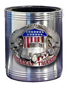 Can Cooler - Pewter Emblem American Truckercooler 