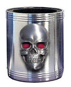 Can Cooler - Pewter Emblem  Skull