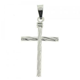 Ladies Dangling Sterling Silver Twisted Cross Pendantladies 
