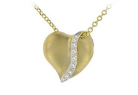Diamond Heart Pendant : 14K Yellow Golddiamond 