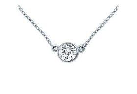 Platinum : Bezel Set Round Diamond Solitaire Pendant - 0.25 CT. TW.platinum 