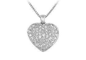 Diamond Heart Pendant : 14K White Gold - 1.00 CT diamondsdiamond 