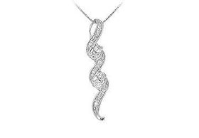 Diamond Swirl Pendant : 14K White Gold - 0.50 CT Diamondsdiamond 