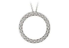Diamond Circle Pendant : 18K White Gold - 1.00 CT Diamondsdiamond 