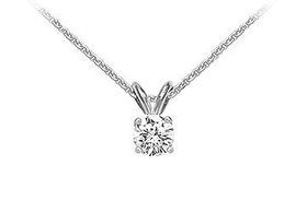 18K White Gold : Prong Set Round Diamond Solitaire Pendant  0.33 CT. TDW.white 