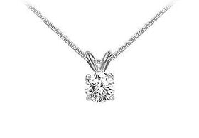 18K White Gold : Prong Set Round Diamond Solitaire Pendant  0.75 CT. TDW.white 
