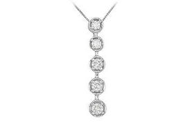 Diamond Journey Pendant : 14K White Gold - 0.75 CT Diamondsdiamond 