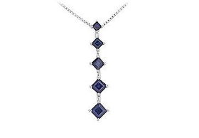 Sapphire Journey Pendant : 14K White gold - 1.50 CT TGWsapphire 