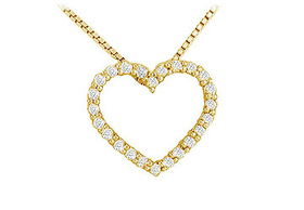 Diamond Heart Pendant : 14K Yellow Gold - 0.25 CT Diamondsdiamond 