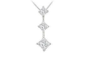 Princess Diamond Pendant : 14K White Gold - 0.50 CT Diamondsprincess 