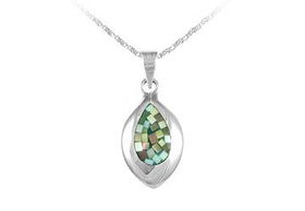Multi Color Inlay Sterling Silver Pendantmulti 