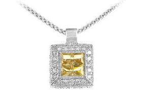 Square CZ Sterling Silver Pendantsquare 