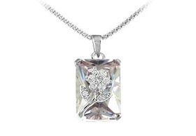 Rectangle CZ Sterling Silver Pendantrectangle 