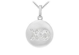 Diamond X-O Pendant : 14K White Gold - 0.25 CT Diamondsdiamond 