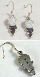 Opal Earrings with Cat's Eye Accentopal 