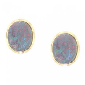 14KT Yellow Gold Oval Earrings Doublet Ovalsyellow 