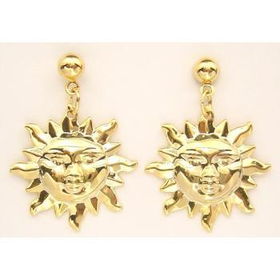 Smiling Sun Dangle Pierced Earrings Case Pack 144smiling 