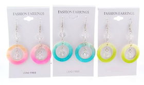 Shell and Crystal Chandelier Earrings Case Pack 1shell 